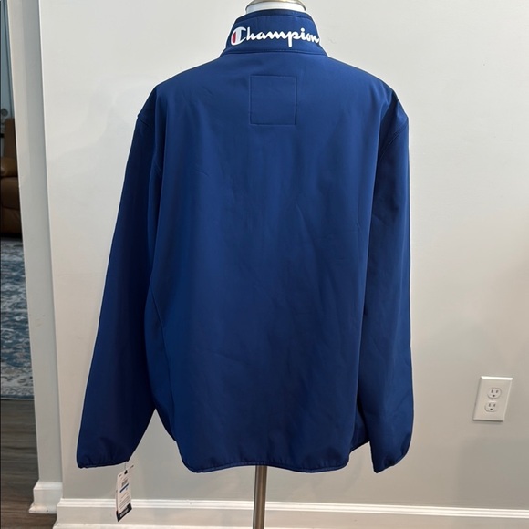 Champion XL Blue Water Resistant Windbreaker Full-Zip Stand-Up Collar - Picture 8 of 12